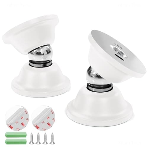 Image of NiHome White Magnetic Door Stop for Secure Door Holding & Stopping, Easy Install Non-Obtrusive Design, Flexible Mounting Options for RV, Older Homes & Uneven Doors, Protects Walls(2PCS)