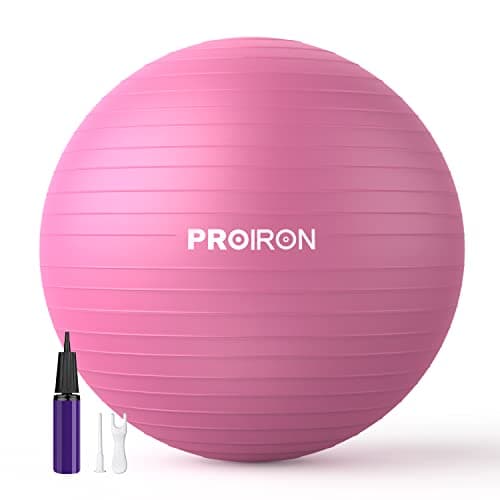 Image of PROIRON Extra Thick Exercise Ball 55cm 65cm 75cm, Anti-Burst Gym Ball, Swiss Ball with Pump for Yoga, Pilates, Fitness