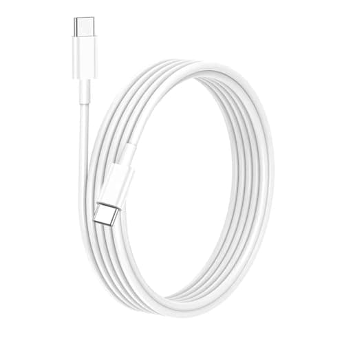 Image of USB C to USB C Charger Cable for iPhone 15/16/17 Fast Charging, 60W Type C Charging Fast Charging Cable for iPhone17/16/15 Pro Max, iPad Pro/Air/Mini, Samsung, Pixel (White, 1M, 1PCS)