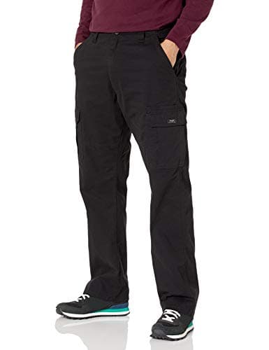 Image of Wrangler Authentics Men's Relaxed Fit Stretch Cargo Pant Casual, Black, 46W x 32L