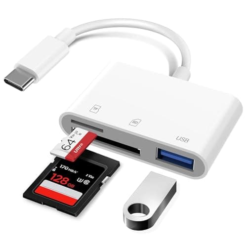 Image of SD Card Reader, Loydia USB C to SD Card for iPhone 15/iPad/Mac/Laptop, 3 in 1 Type C Memory Card Adapter with USB Port for iMac, iPad Pro/Air/Mini, MacBook Pro/Air, Galaxy, MicroSD/SD
