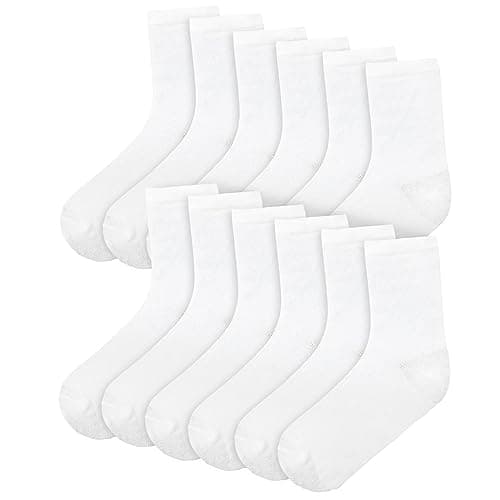 Image of A2Z 4 Kids Boys Girls Children Kids Back to School Cotton Rich Plain Ankle - Socks 970 6 Pack White 6-9