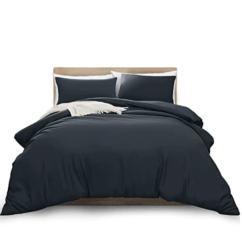 Image of MOONLIGHT20015 King Duvet Cover Set Charcoal Solid Soft King Bedding Duvet Cover with 2 Matching Pillowcases