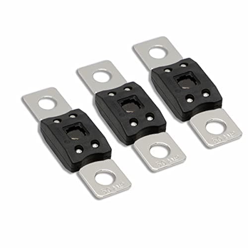 Image of Kofelec Mega High Current Fuse, ANM 50A Amp, up to 58V DC, Use for Cars Trucks Buses or Audio Systems, Pack of 3 (50A)