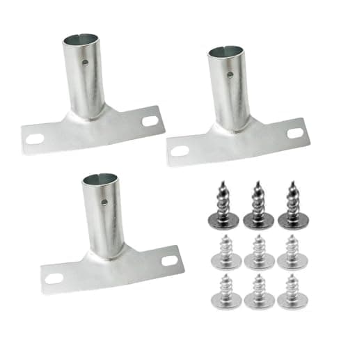Image of Metal Broom Brush Handle Bracket, 3 Screw Holes Heavy Duty Broom Handle Bracket to Supports Fixed Push Broom Handles (3)