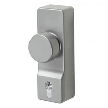 Image of 302-EC-SE - Exidor - Knob Operated - Outside Access Device (OAD) With Euro Cylinder - Silver