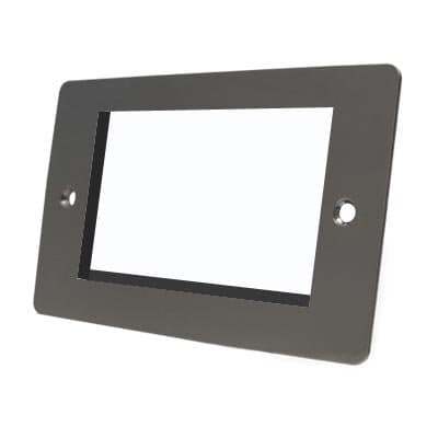 Image of Polished Black Nickel - Modular Data Grid Outlet Faceplate - Cut Hole 100 x 50 mm