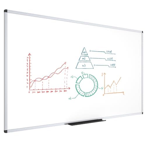 Image of VIZ-PRO Dry Wipe Whiteboard with Aluminium Frame 180 x 120 cm