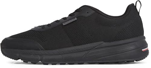 Image of Tommy Hilfiger Men’s Lightweight Modern Knit Runner Trainers, Black (Black), 10
