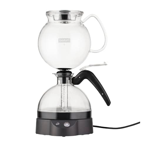 Image of Bodum ePebo Vacuum Coffee Maker 34 Oz, BPA Free Tritan Plastic Carafe, High Heat Borosilicate Glass Funnel with Temperature Control