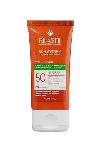 Image of Rilastil Sun System Water Touch Fluid Comfort Moisturising and Antioxidant Matte Effect SPF 50+ for Sensitive, Normal and Mixed Skin 50ml