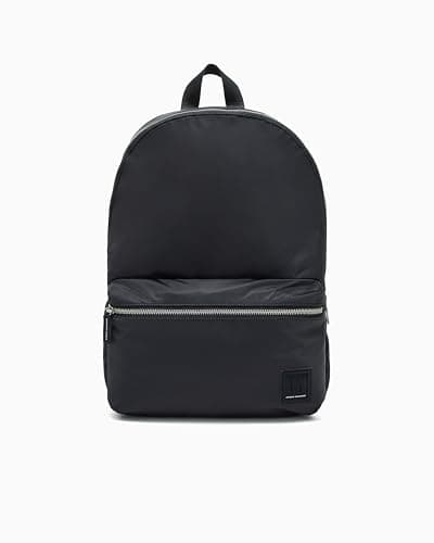 Image of Armani Exchange Men's Double Pocket Down Side Logo Patch Backpack, black, Medium