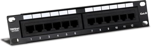 Image of TRENDnet TC-P12C6 12-Port Cat. 6 Unshielded Patch Panel (10" wide) Black