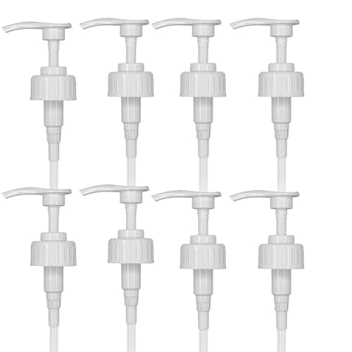 Image of 8 x 5 Litre Pump Dispensers Pelican Dispenser Pump for 5 Litre Container - 4ml Dose Ideal for Shampoo, Alcohol, Oils etc 38mm Ideal for Hand Sanitiser, Soap, Shampoo (8 Pumps + Dip Tubes)