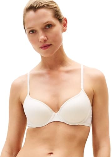 Image of Tommy Hilfiger Women's Demi Cup Bra with Logo, Off-White (Ivory), 32A