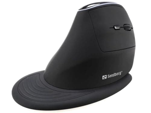 Image of Sandberg Wireless Vertical Mouse Pro | Ergonomic Wireless Mouse | Adjustable DPI 4200 | Rechargeable Mouse for Office Home Work Studying Gaming | Plug & Play | Detachable Wrist Rest | For Windows Mac
