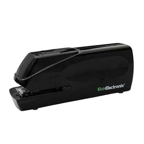 Image of EcoElectronix Portable Automatic Electric Stapler Pro - 30 Sheet Capacity, Quiet Operation, Jam-Free and Easy Reload - AC Adapter/Battery Powered, (Black)