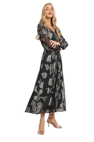 Image of Long Tall Sally - LTS Tall & Gold Floral Jacquard Maxi Dress - Women's