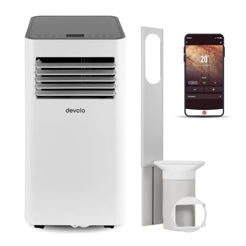 Image of Devola 4-in-1 WiFi Air Conditioning Unit 10000 BTU, Portable Air Conditioner & Dehumidifier, With 2 Window Kits Included, Fan only mode, Cooling, Timer & Dehumidifying Functions