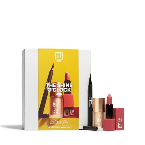 Image of 3INA MAKEUP - The Shine O'Clock Kit - The Best Makeup Gift Set - Black Eyeliner + Liquid Highlighter + Pink Lipstick