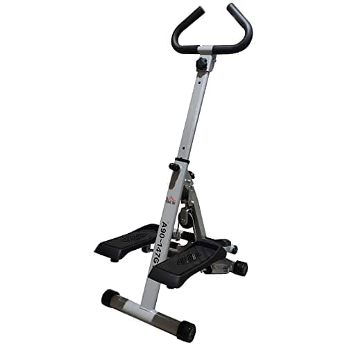 Image of HOMCOM Stepper w/Handle Hand Grip Workout Fitness Machine For Fitness Aerobic Exercise Home Gym Grey