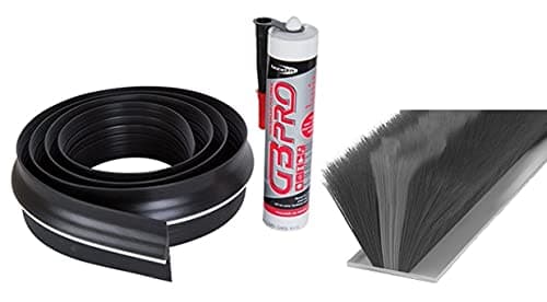 Image of Stormguard 04SR5072515BL Garage Floor Seal Threshold 2515MM Black, Aluminium & Black 05SR750007MGR 7 m Garage Door Self-Adhesive Brush Pile Draught Seal, 7m