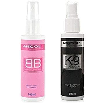 Image of Ancol Baby Powder BB Cologne and Ted Barker K9 Dog Perfume Scent Set