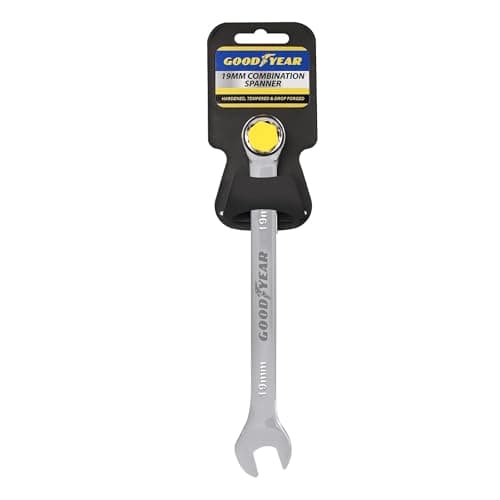 Image of Goodyear 19mm Spanner-Chrome Vanadium Steel| Precision Engineered for Tightening and Loosening Nuts and Bolts| Durable & Corrosion-Resistant Wrench| Essential Hand Tool for Mechanics