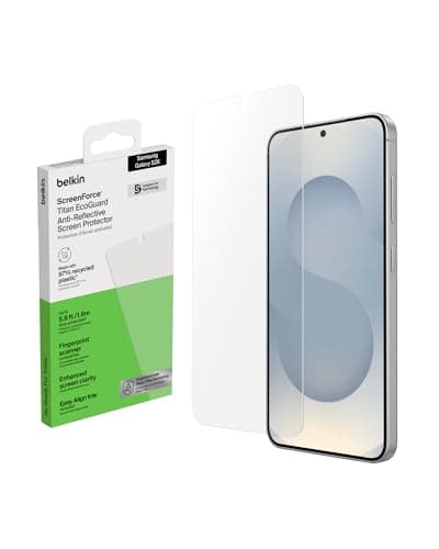 Image of Belkin ScreenForce Titan EcoGuard Anti-Reflective Screen Protector for Samsung Galaxy S26, Scratch Resistant Impact Protection, Anti-Fingerprint, Ultra-Thin w/Easy Align Tray