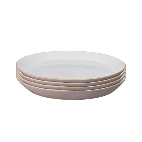 Image of Denby - Impression Pink Medium Plates Set of 4 - Dishwasher Microwave Safe Crockery - Ceramic Stoneware Tableware Plates For Lunch & Dinner
