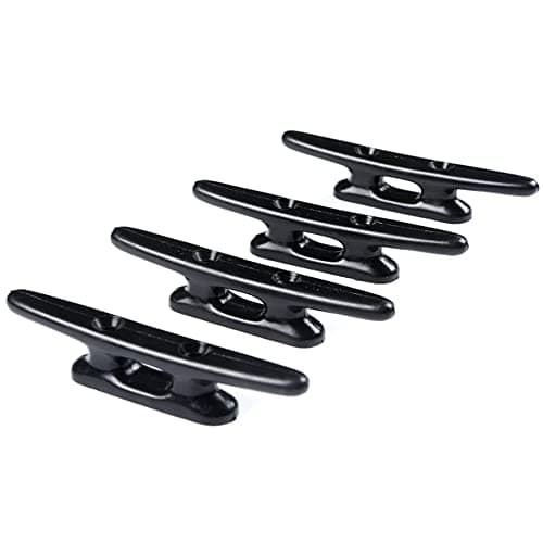 Image of SweetSerenade 4Pack 4 Inch Black Boat Cleat Kayak Cleats Boat Dock Cleats Boat Kayak Canoe Cleat Black Strong Nylon Cleats