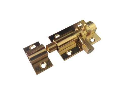 Image of 1 x MAP Hardware 38mm Brass Straight Door Bolt Sliding Barrel Lock.