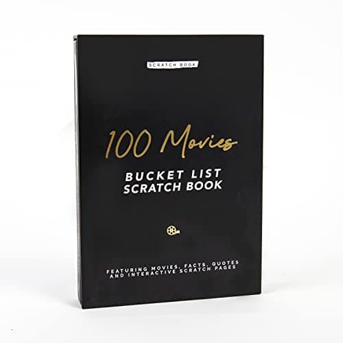 Image of Gift Republic Bucket List Scratch Off Book|100 Movies To Watch Scratch Off|Personalisable Memory Journal,Black,Medium