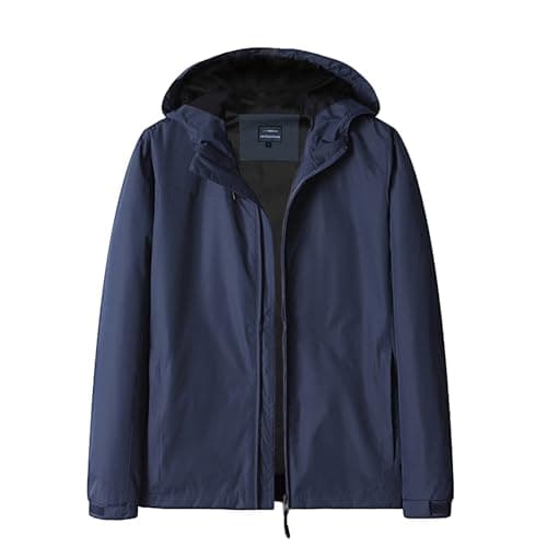 Image of LUI SUI Men's Outdoor Waterproof Jackets Lightweight Windbreaker Casual Windproof Hoodies Rain Coat
