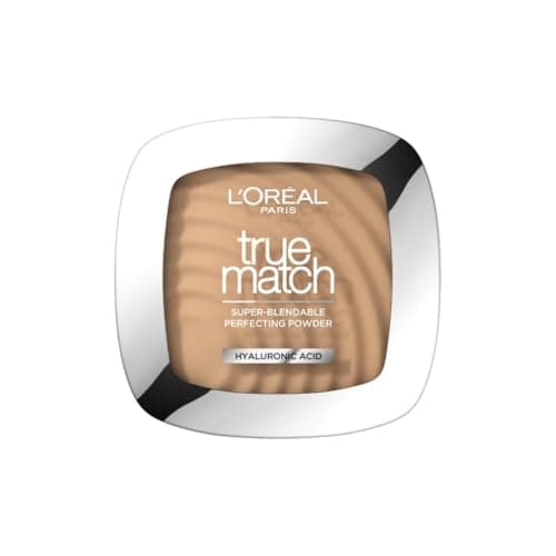 Image of L'Oréal Paris Powder Foundation, Super-Blendable, With Hyaluronic Acid, Light Texture for a Flawless Finish, True Match Perfecting Powder, Buildable Coverage, W3