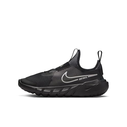 Image of Nike Flex Runner 2, Big Kids' Road Running Shoes Unisex-Children, Black Flat Pewter Anthracite Photo Blue, 5.5 UK