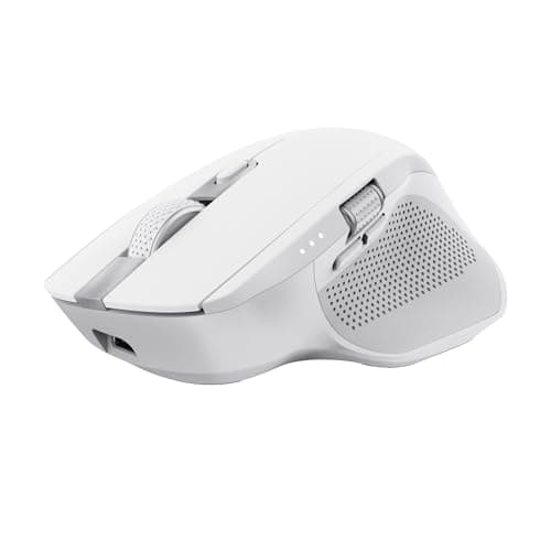 Image of Trust Ozaa+ Multidevice Wireless Mouse Bluetooth + 2.4GHz, Programmable Silent Mouse, Side Scroll Wheel, 60% Recycled Plastics, Rechargeable Bluetooth Mouse for Laptop PC Computer Mac - White
