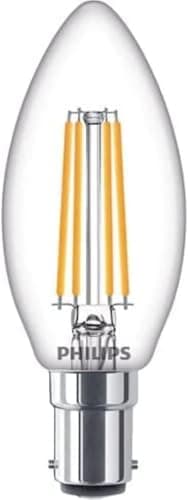 Image of Philips LED Premium Classic B35 Candle Clear Light Bulb [B15 Small Bayonet Cap] 40W, Warm White 2700K, Non Dimmable