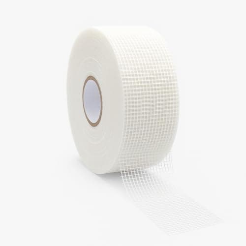 Image of 1 Roll of Plasterers Scrim Tape 50mm x 90m White | Self-Adhesive Fibreglass Mesh Tapes for Drywall, Ceiling Cracks & Joint Repair | Heavy-Duty Plasterboard Joint Tape | Tear-Resistant Roll