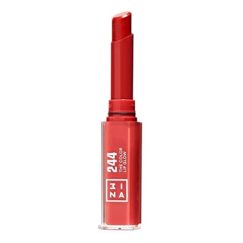 Image of 3INA MAKEUP - The Color Lip Glow 244 - Brilliant Red Colour Lip Balm with Shea Butter to Moisturise the Lips - Shiny and Glowy Colour Lipstick - Highly Pigmented Lip Colour