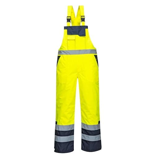Image of Portwest S489YERXL Contrast Bib and Brace, Lined, Yellow, XL