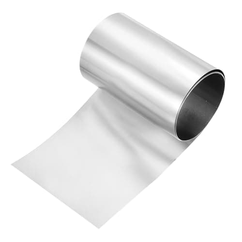 Image of sourcing map 301 Stainless Steel Foil Roll, 0.1mm x 100mm x 1m High Elasticity Stainless Steel Narrow Foil Strip Roll Metal Plate Sheet for DIY Crafts Machinery Industry Welding Shim, Silver