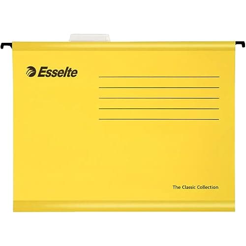Image of Esselte 90314 Classic Suspension Files For A4 Format - Yellow, Pack of 25