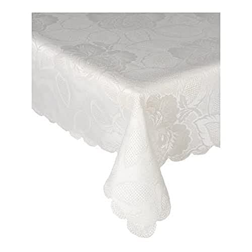 Image of Emma Barclay Damask Rose - Jacquard Table Cloth in Cream - 70x108 (178x274cm)
