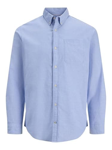 Image of JACK & JONES Mens Oxford Shirt Cashmere Blue L