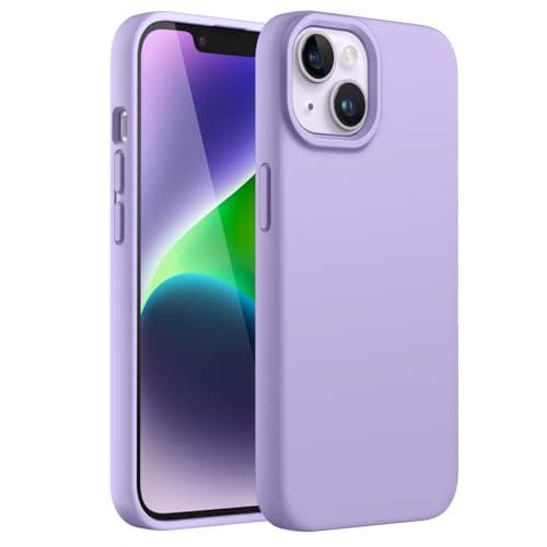 Image of JETech Silicone Case for iPhone 14 6.1-Inch, Silky-Soft Touch Full-Body Protective Phone Case, Shockproof Cover with Microfiber Lining (Light Purple)