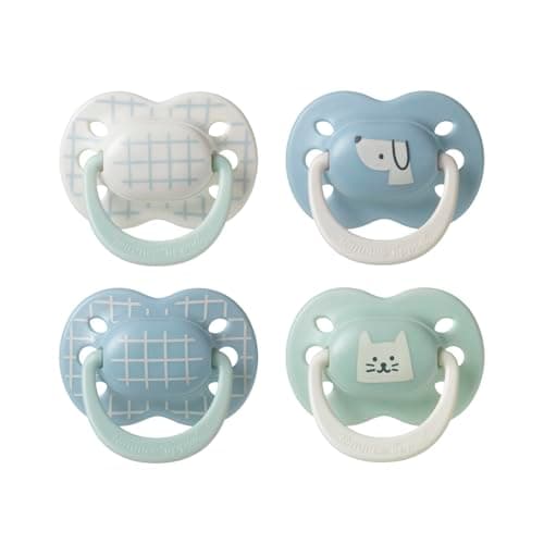 Image of Tommee Tippee Ultimate Fit Soother, 0-6 Months, 4 Pack, Orthodontic Dummy for Babies, Extra Air Holes, Symmetrical Teat, 100% BPA Free Silicone, Steriliser Safe, Club House Collection