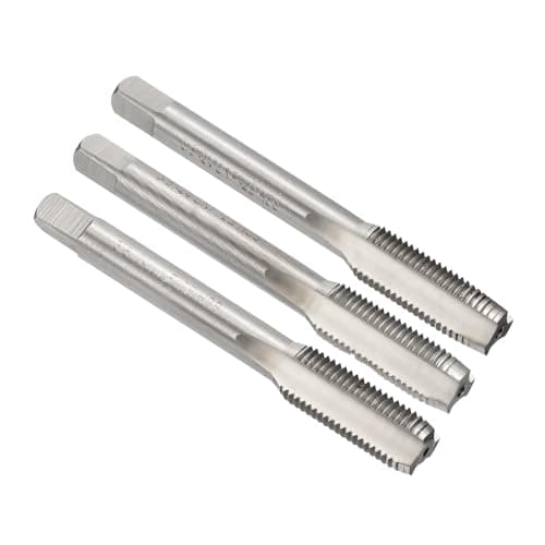 Image of sourcing map 3pcs Hand Tap Set, 3/8"-24 UNF Taper/Plug/Bottom Thread Screw Taps, 9CrSi Alloy Tool Steel Hand Threading Tapping Tool Kit