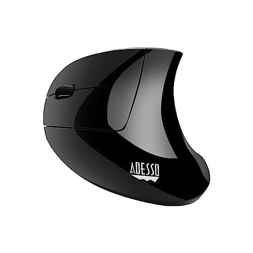 Image of Adesso iMouse E90 Wireless mouse - 10m range - Ergonomic mouse - Vertical - Natural hand fit - Left-handed - Optical sensor - Black