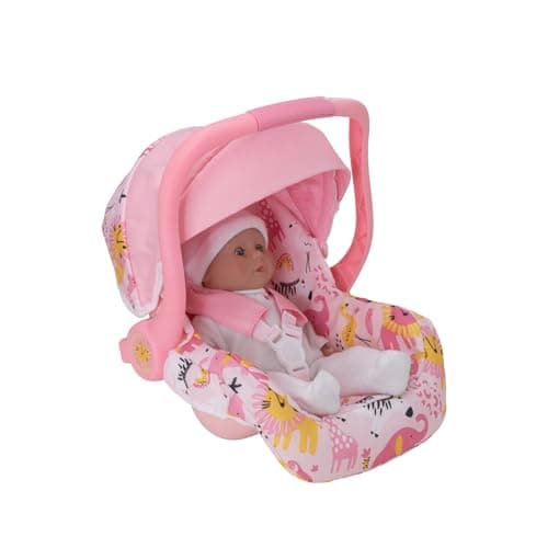 Image of HTI BabyBoo Dolls Car Seat | Comfort Carry Along Chair | Baby Doll Travel Car Seat With Storage | Integrated Strap Fits Dolls up to 45cm | Prams, Pushchairs and Dolls Accessories | Ages 3+